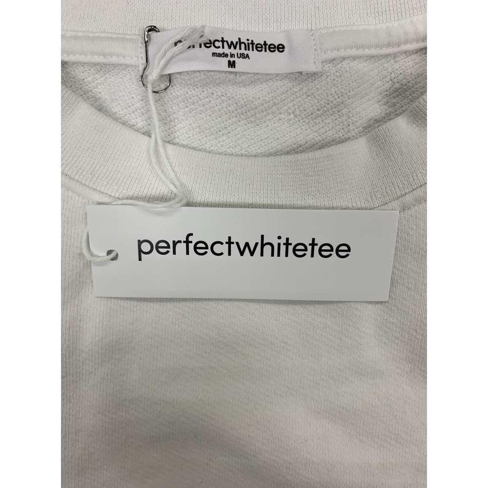 New Perfect White Tee Niall French Terry 3/4 Sweatshirt White Size Medium - Picture 3 of 6